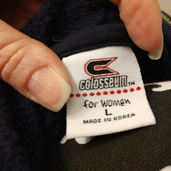 🐝 VINTAGE GEORGIA TECH YELLOW JACKETS NAVY FLEECE FITTED JACKET LARGE - Picture 3 of 6